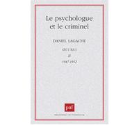 Œuvres II Œuvres II, 1947-1952 - Daniel Lagache - Puf - broché - Etude