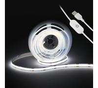 UVTaoYuan Bande lumineuse LED 5 V USB 640 LED à intensité variable COB 6000 K Blanc 10 W Lumières LED flexibles pour chambre, cuisine, décoration