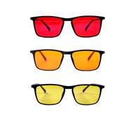 UVtech SLEEP-3R Lot de 3 lunettes 100% filtre de lumière bleue Lunettes d'ordinateur Lunettes de jeu PC Filtre de lumière bleue, rouge, orange et jaune