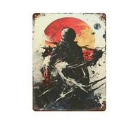 UWASCISF Silhouette dans l'espace Mental Dark AWall Decor Art Metal Tin Poster Modern Bar Decorations40x30cm