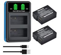 Uwayor Lot de 2 Batteries et chargeurs DMW-BLC12 DMW-BLC12E Compatible avec Panasonic Lumix G85, G81, G91, DC-FZ1000 II, DC-G90, DMC-G80, DMC-FZ2000, DMC-G5, DMC-G6, DMC-GX8, DMC-FZ200, DMC-FZ300