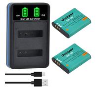 Uwayor Lot de 2 batteries Li-92B et chargeur pour Olympus Tough TG-7, TG-6, TG-5, SH-1, Tough TG-1 iHS, TG-2 iHS, TG-3, TG-4, SH50 iHS, SH60, pour Ricoh GR III, GR IIIX (DB-110)