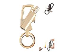 UWCORAHDO Briquet Porte-clés Forever Match Portable, Rechargeable au kérosène et réutilisable, idéal for Le Camping, la randonnée et Les barbecues. Cadeau for Homme (Carburant Non Inclus).(Gold)