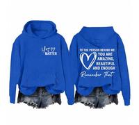Uwdiohq À Capuche « À La Personne Derrière Moi » Unisexe « Chère Moi, Tu ES Déjà Incroyable » Pull Fille Noir (Blue, M) Sweat Femme sans Plaid Zippé Pulls, Gilets Et Sweats Sweet A Polaire