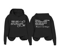 Uwdiohq À Capuche « Chère Personne Derrière Moi » T-Shirt -Shirt Unisexe Pyjama Couverture (Black, M) Sweat Manga Femme sous Pull Vert Sweats Colle Roulé Crochet Noel Grande Taille A Mercedes De