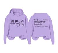 Uwdiohq À Capuche « Chère Personne Derrière Moi » T-Shirt -Shirt Unisexe Pyjama Couverture (Purple, S) Sweats Femme Pull Cachemire Plaid Chic Halloween Noel Deux Personnes Blanc Hoodie Oversize