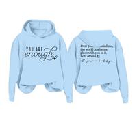 Uwdiohq À Capuche « Chère Personne Derrière Moi » T-Shirt -Shirt Unisexe Pyjama Couverture (Sky Blue, S) Pullover Femme Col Montant sous Pull Sweat Doublé Polaire Manches 3/4 Cachemire Noir V