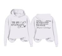 Uwdiohq À Capuche « Chère Personne Derrière Moi » T-Shirt -Shirt Unisexe Pyjama Couverture (White, XL) Sweat Doublé Polaire Femme Pull De Noël Plaid Fantaisie Noel pour Ete Duveteux Sport