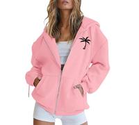 Uwdiohq à capuche de sport tendance, doux et facile, imprimé cocotier mignon, pour Pull Mexicain Homme sweat femme Sweet Lifty Sweat Femme Taille S A Capuche Vert Blanc Zippe Long Poncho