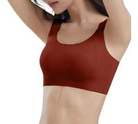 Uwdiohq Adjustable Tilt Up Large Cup Bra with Ear Design to Minimize Appearance of Big Breasts Anti Sagging and for Plus Size Women Bustier Harnais (Brick Red, M) Soutien Gorge Rose Brassiere