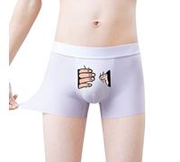 Uwdiohq Allègement de la Facture du Jour sous-vêtement en Soie glacée pour Homme Personnalité créative drôle Shorty Respirant Mignon et Amusant. Emballeurs sous-vêtements Hommes Offres de déstockage