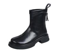 Uwdiohq Bottes À Glissière Latérale pour Femmes Bottines Courtes Chaussures Dames Décontractées Range De Place Boite (Black, 36) Womens Boots Femme Pieds Larges Bottine Talon Hiver Imperméable