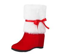 Uwdiohq Bottes À Talons Hauts Et Aiguilles, Grandes Tailles, Rouges, pour L'Automne l'hiver Baskets Noires Femmes Mode (White, 39) Bottines Femme Cuir Boots Womens Bottine Talon Pieds Larges