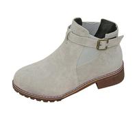 Uwdiohq Bottes Courtes pour Femmes, Nouvelles d'automne Et d'hiver À Talons Épais, Élastiques en, Noires Chaussures Compensées Taille 8 Bout Fermé (Grey, 38) Bottines Hiver Femme Imperméable