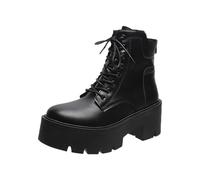 Uwdiohq Bottes en Cuir À Semelles Souples Et Épaisses pour Femmes Cuissardes Noir (Black, 40) Bottines Femme Plates Bottine Talon Womens Boots Botine. Hiver Imperméable Fourrees Plateforme Pieds