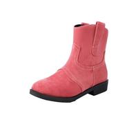 Uwdiohq Bottes Western Modernes pour Femmes, Style Cowboy, Vieilli, Talon Plat, avec Fermeture Éclair Latérale Grosses Marron (Pink, 40) Bottines Boots Plateforme Femme Cuir Hiver Imperméable