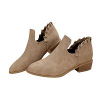 Uwdiohq Bottines À Fermeture Éclair Latérale pour Femmes, Courtes, Chaussures Dames, Décontractées Hautes Chaussettes Blanches Enfant Bottine Femme Cuir Hiver Imperméable Femmes Boots Pieds