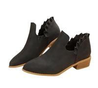 Uwdiohq Bottines À Fermeture Éclair Latérale pour Femmes, Courtes, Chaussures Dames, Décontractées Hautes Chaussettes Blanches Enfant Bottine Femme Cuir Hiver Imperméable Femmes Boots Pieds