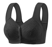 Uwdiohq Bras for Older Women 2025 Front Closure Bra Cotton Full Coverage Comfortable No Underwire Plus Size Débardeur Bleu Canard (Black, E) Soutien Gorge sans Armatures Shapelift Soutient
