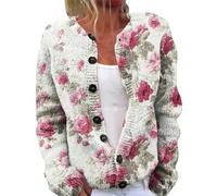 Uwdiohq Cardigan Femme Chic Et Elegant sur Le Devant pour (Pink, XXXL) avec Fermeture Gilet Cache Coeur Hiver Long Ete Bouton Rouge Noir Gris Costume Chauffant sans Manche Laine Pull Plaid Veste