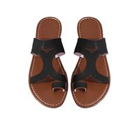 Uwdiohq Chaussons Plats À Bout Rond pour Femmes, Style Romain, Tendance, Décontractés Et Confortables, La, Un Mot Bottes Compensées Noires Femmes (Black, 40) Sandales Femme Or Mules Sabots