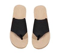 Uwdiohq Chaussons Plats À Bout Rond pour Femmes, Style Romain, Tendance, Décontractés Et Confortables, La, Un Mot Appartements Femmes Noir Large (Black, 36) Chaussure Orthopédique Femme Ete