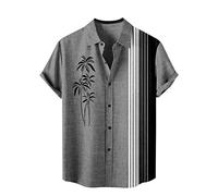 Uwdiohq Chemises à Fleurs pour Hommes de Plage Vacances Tropicales boutonnées Graphique pour T-Shirts Hommes 0 Chemise Homme Noir Et Dore Rouge Manches Courtes Blanche Boheme Hawaienne M Lin