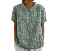 Uwdiohq Chemises Boutonnées en Soie pour Femmes Manches Courtes Décontractée T-Shirt Blanches Habillées 0 Tee Shirt Femme Vert Emeraude Chemisiers Et Blouses Camel Top Manche Longue Blouse