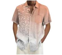 Uwdiohq Chemises Hommes Chemise Homme Lin Manches Courtes De Plage Chemisette Grande Taille 5XL A Fleurs Femme Jean Vert Sapin Bleu Rabat Elastique sur pour Nuit Rouge Chinoise Col Mao