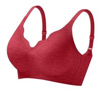 Uwdiohq Comfort Wireless Bra for Women Padded Without Underwire T Shirt Mesh V Neck Bralette Débardeur Transpirant (Red, XXL) Soutien Gorge Poitrine Tombante Soutiens-Gorge Classiques Lot sans