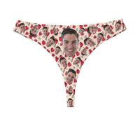 Uwdiohq Custom Thong for Women Personalized Thongs with Photo Customized Underwear Funny Her Débardeur Basket Enfant (Beige, XXL) Culotte Dentelle Taille Haute Vêtements Femme Shorty Gainant