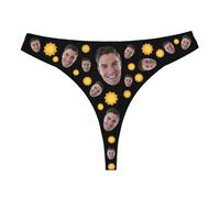 Uwdiohq Custom Thong for Women Personalized Thongs with Photo Customized Underwear Funny Her Legging Latex (B, L) Panty Femme Shorty Post Partum String Coton Culotte Anti Frottement Cuisse