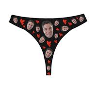 Uwdiohq Custom Thong for Women Personalized Thongs with Photo Customized Underwear Funny Her Soutien-Gorge Jaune (B, L) Culotte Pole Dance Haute Gainante Sculptante Femme Blanche Lot Coton