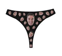 Uwdiohq Custom Thong for Women Personalized Thongs with Photo Customized Underwear Funny Her Soutien-Gorge Jaune (D, XXL) Culotte Femme Microfibre Post Partum Gainante Invisible Amincissante