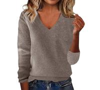 Uwdiohq European and American Solid Color Loose Ladies Sweater Spring Autumn One Word Shoulder Exposed Hood Combinaison Grande Taille (Silver, S) Pull Femme Long Hiver Chaud Robe Sweat for The