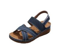 Uwdiohq Femmes Décontracté Côté Creux Ceinture Boucle Pente Bas Chaussures Été Dames Sandales Compensées Pour Bout Fermé Avec Livraison Lendemain (Navy, 42) Sandale De Marche Femme Orthopédiques