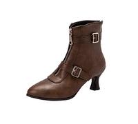 Uwdiohq Femmes Talon Aiguille Bottines Orteil À Lacets Fermeture Éclair Chaussons Robe Botte Courte Confortable Large Femme Pieds Larges Cuir Botine. Bottine Boots Plateforme