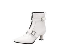 Uwdiohq Femmes Talon Aiguille Bottines Orteil À Lacets Fermeture Éclair Chaussons Robe Botte Courte Confortable Large Femme Pieds Larges Cuir Botine. Bottine Boots Plateforme