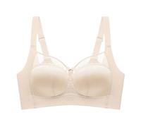 Uwdiohq Large Size Women's Underwear Summer Thin Style No Underwire Gathering and Controlling Side Breasts Anti Sagging Bra Body Joyeux Anniversaire Papa (Pink, C) Bralette Femme Brassiere sans