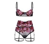 Uwdiohq Les sous-Vêtements Thong Le Polyesterpor Dressingoutside Lady Body Noir Coton (Black, XXL) Lingerie Leopard Sexy Femme Ronde Pyjama Hiver Polaire Rouge Mere Noel Nuisette Érotique