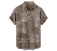 Uwdiohq Lightning Deals of Today Chemise Jean Manche Courte Polo Homme Manches Courtes Chemise en Lin Homme Été Chemise À Hawaï Homme Chemise Surfeur Homme Chemise A Fleur Homme Tiktok Trend Items