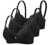 Uwdiohq Lot de 3 Soutien Gorge Femme avec Armature Brassière Push Up Bra Top Comfit Respirant Brassiere Sexy sous Vetements Feminins Bralette Anti Affaissement Vêtements 2025 Dos Nu sans XL