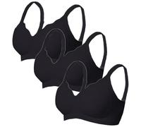 Uwdiohq Lot de 3 Soutien Gorge Femme sans Armature Brassiere avec Coussinets Col en V Bralette Coutures Brassière Maintien Chaine Sport Push Up XS 105E Rembourrée Homme Blanche Dentelle Soustien