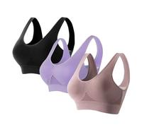 Uwdiohq Lot de 3 Soutiens Gorge sans Couture Sport Yoga Armature avec Coussinets Amovibles pour Femmes, Anti-affaissement, Conception en Mesh Aéré Soutien Dos Nu Forte Poitrine Mastectomie avec