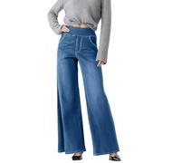 Uwdiohq Ma Commande en Cours Soldes Jean Femme Elastique Pantalon Large Amincissant Taille Haute Jeans Coupe Droite Post Accouchement Cargo Noir Droit Equitation Grande