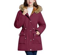Uwdiohq Manteau Femme Hiver Chic Color Pockets Long Warm Coat Jacket (Wine, Xxxl) Noir Chaud Manteaux Et Vestes Capuche Veste Chaude Ceintré Homme Equitation Beige Ciré