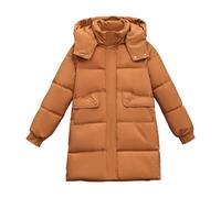 Uwdiohq Manteau Hiver Femme Loose Thin Live Cap Down Cotton Jacket Female Winter New In The Long Thickened Warm Knee (Orange, Xxxl) Chic Chaud Manteaux Et Vestes Polaire Grande Taille Mi Peau