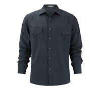 Uwdiohq Men's Spring Summer and Autumn Long Sleeved Quick Drying Shirt Ice Feeling Outdoor Thin Large Size Casual Chemises Vierges en Vrac (Grey, XXXXL) Chemise Bleu Homme Lin Manche Courte