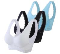 Uwdiohq Offre De Ventes Flash Soutien Gorge sans Armature Rouge Grande Taille Ouvert Femme Sexy Dessous Chic Et Elegant Gorges Armatures Brassiere d'allaitement Soutiens en Coton Invisible Blanc