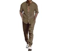 Uwdiohq Offres de la Nuit de Guy Fawkes Ensemble Chemise et Pantalon Respirant à Deux Manches roulées pour Hommes, été Sweat Capuche Noir Et Blanc pour Homme Amazon Sale Clearance